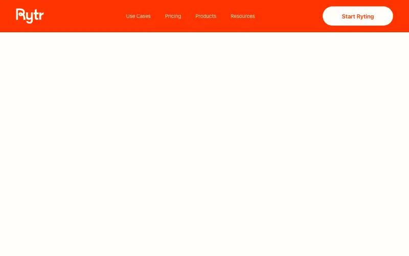 Screenshot of rytr.me, further down the homepage
