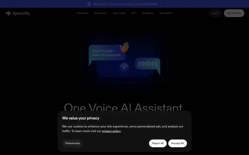 Screenshot of speechify.com, further down the homepage