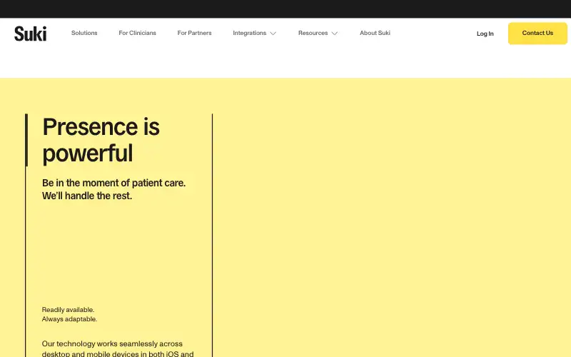 Screenshot of suki.ai, further down the homepage