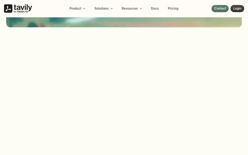 Screenshot of tavily.com, further down the homepage
