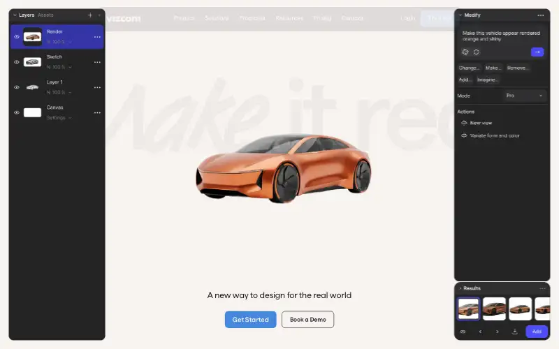 Screenshot of vizcom.com, further down the homepage