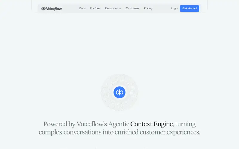 Screenshot of voiceflow.com, further down the homepage