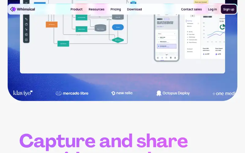 Screenshot of whimsical.com, further down the homepage